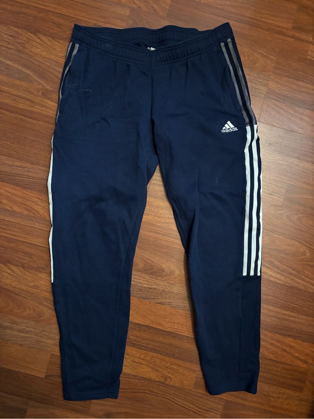 Women’s adidas navy and white joggers